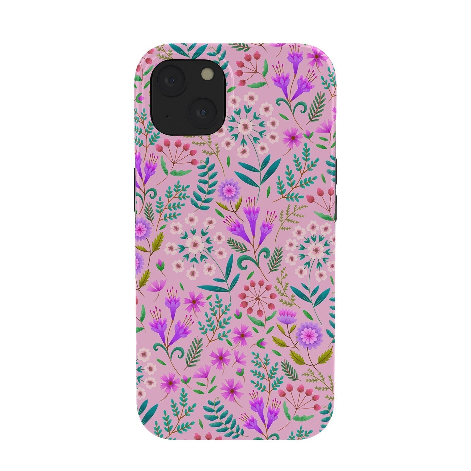 Pimlada Phuapradit Ditsy Purple Floral Half Drop Phone Case
