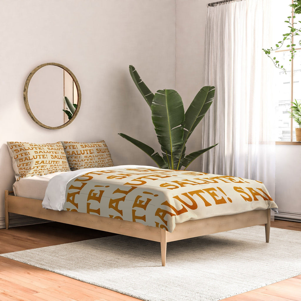 Jessica Molina Salute Gold Pattern on Cream Comforter