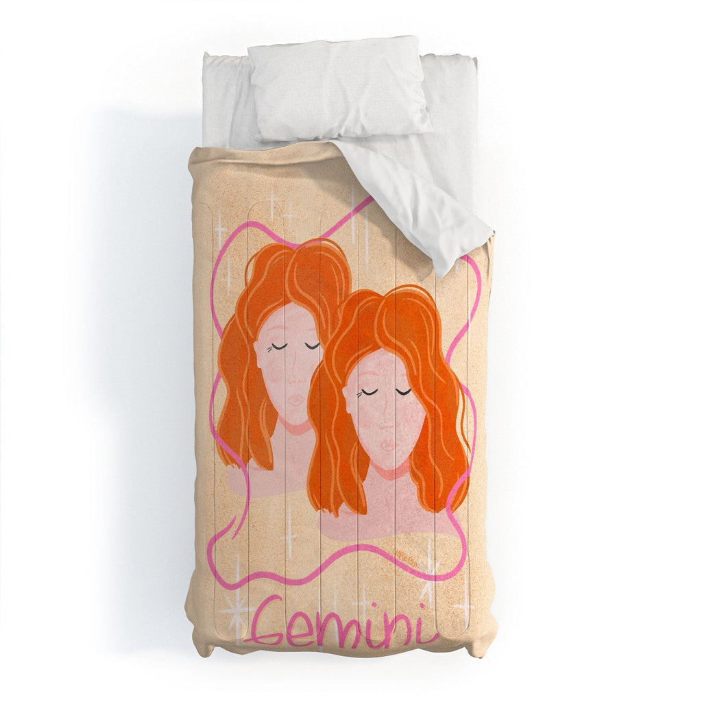 Little Om Zodiac Signs Gemini Comforter