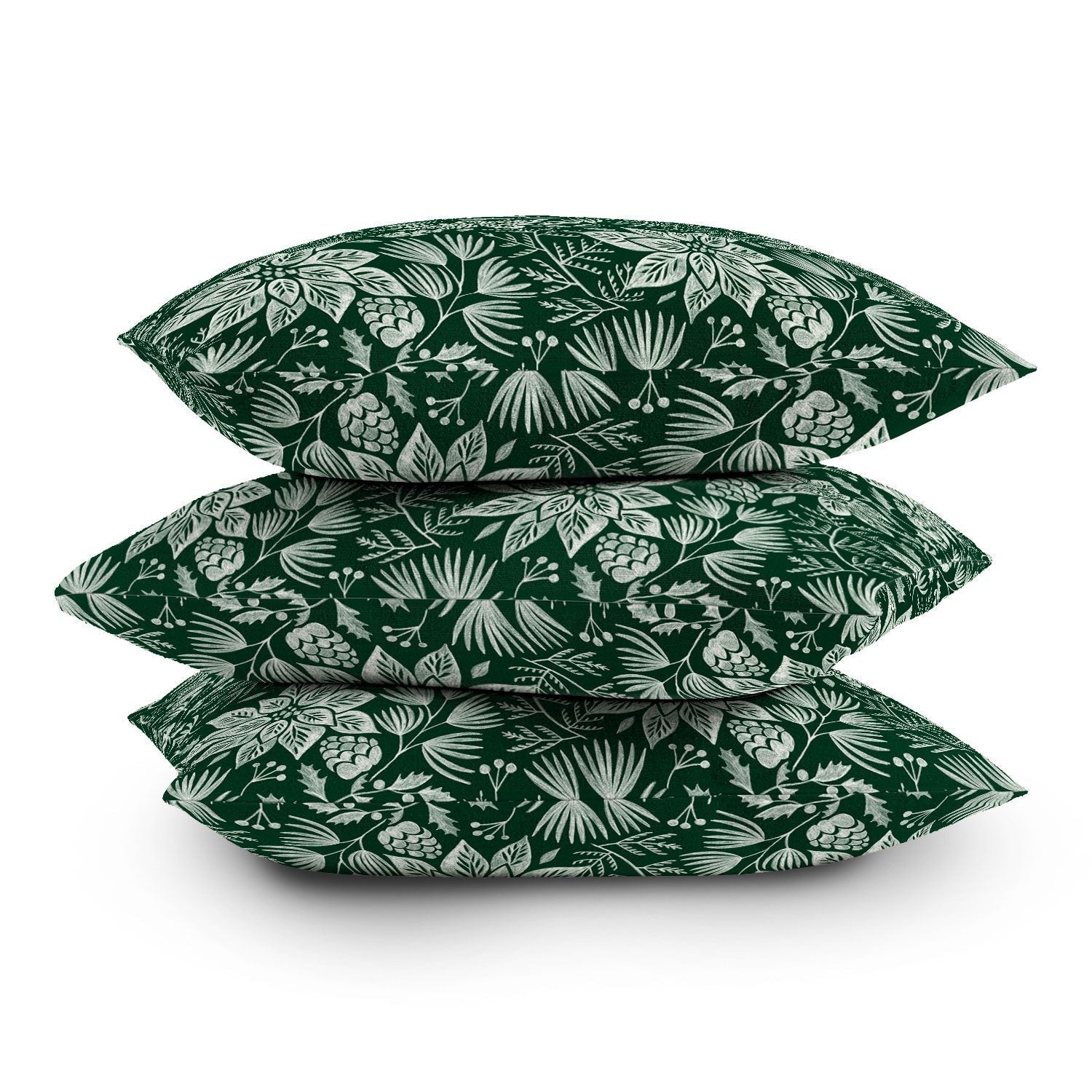 Pimlada Phuapradit Christmas Poinsettia Throw Pillow
