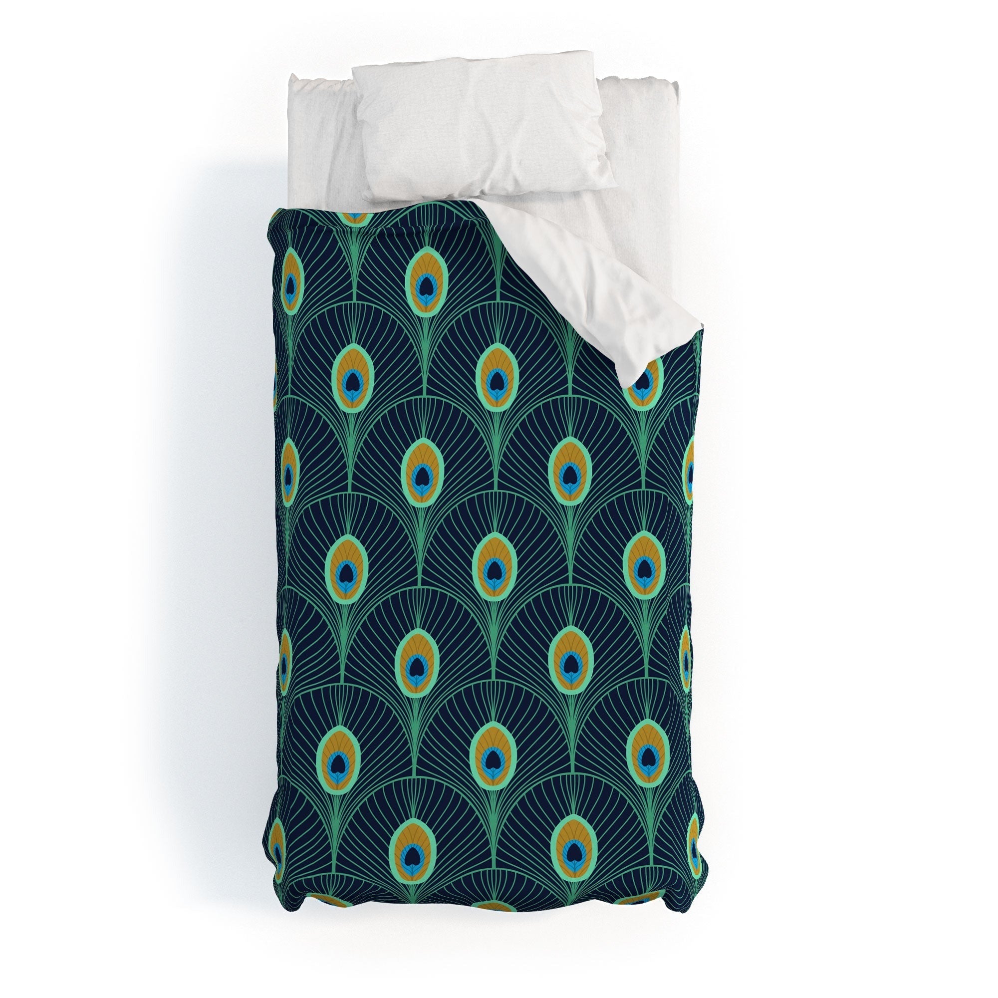 Design by Spark Peacock Deco Feathers Duvet Cover