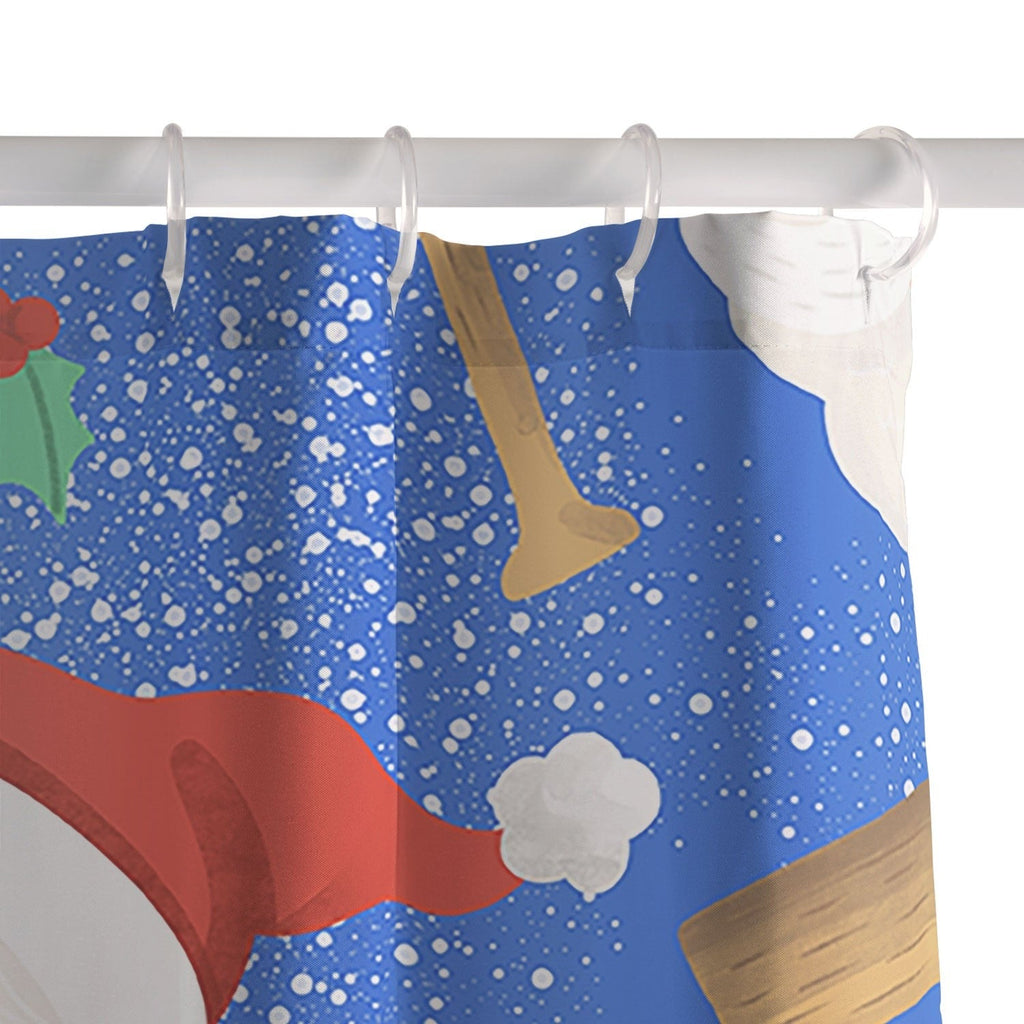 Design by Spark Sporty Baseball Santa Shower Curtain