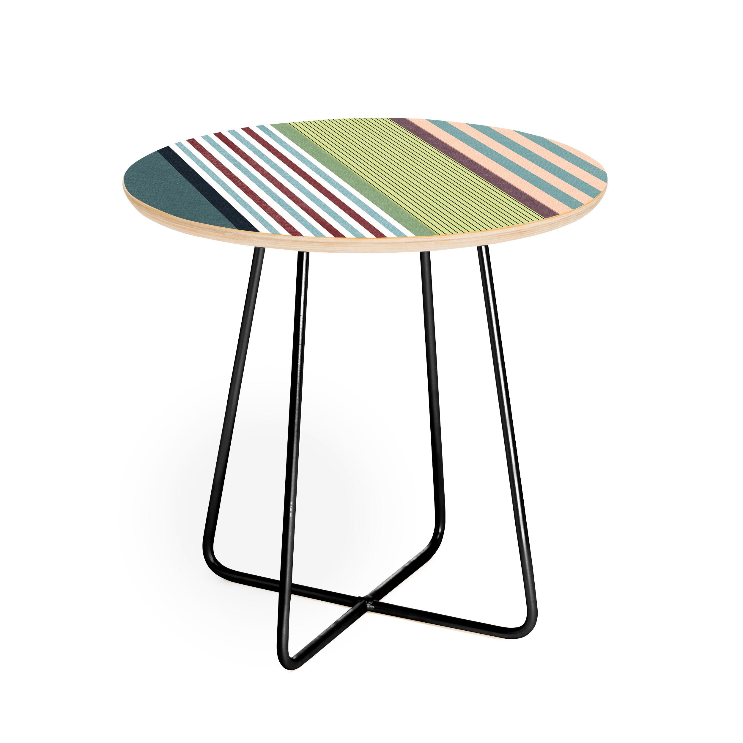 Marta Barragan Camarasa Colorful Stripe Delight Round Side Table