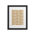 Jessica Molina Salute Gold Pattern on Cream Framed Art Print