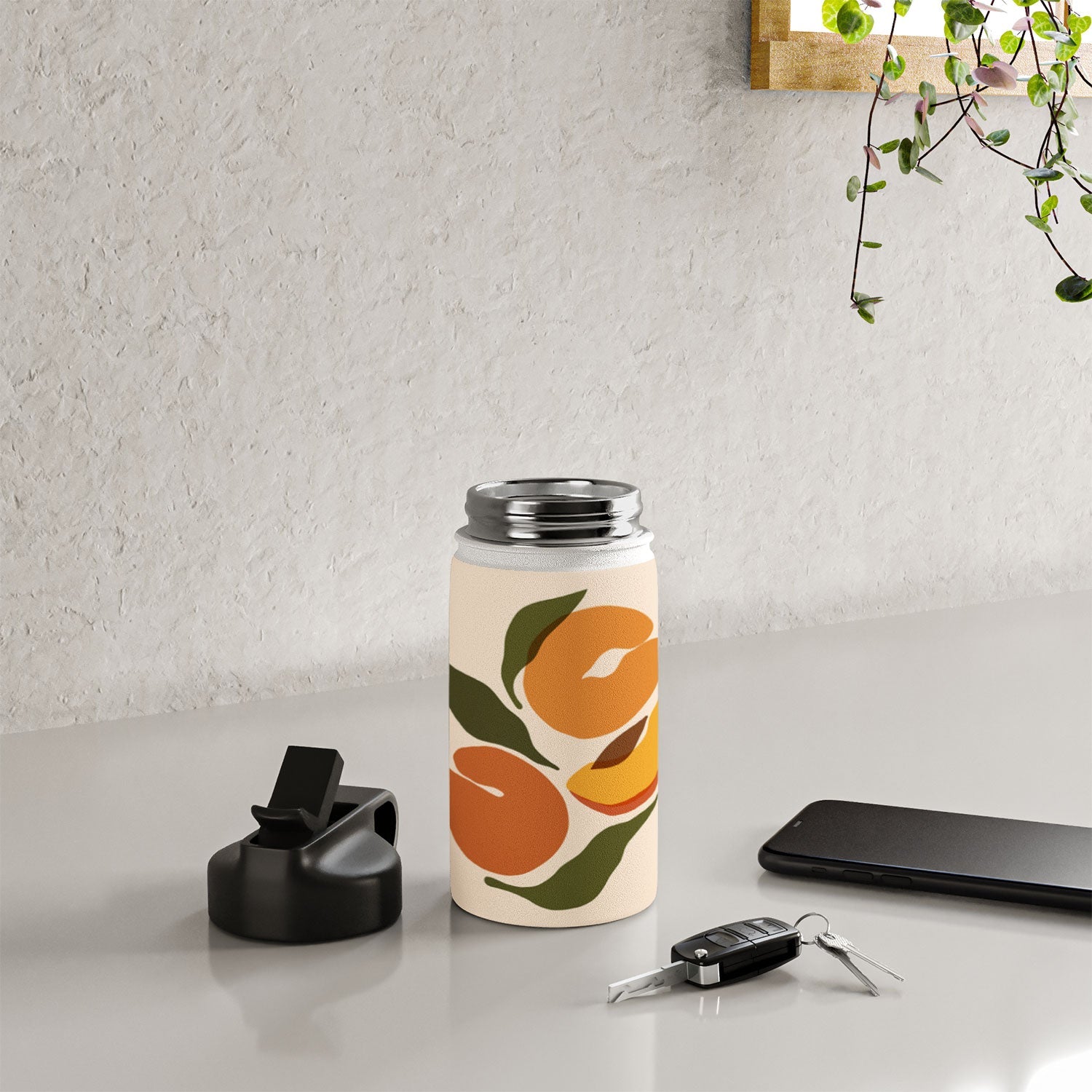 Cuss Yeah Designs Yellow Peaches Water Bottle