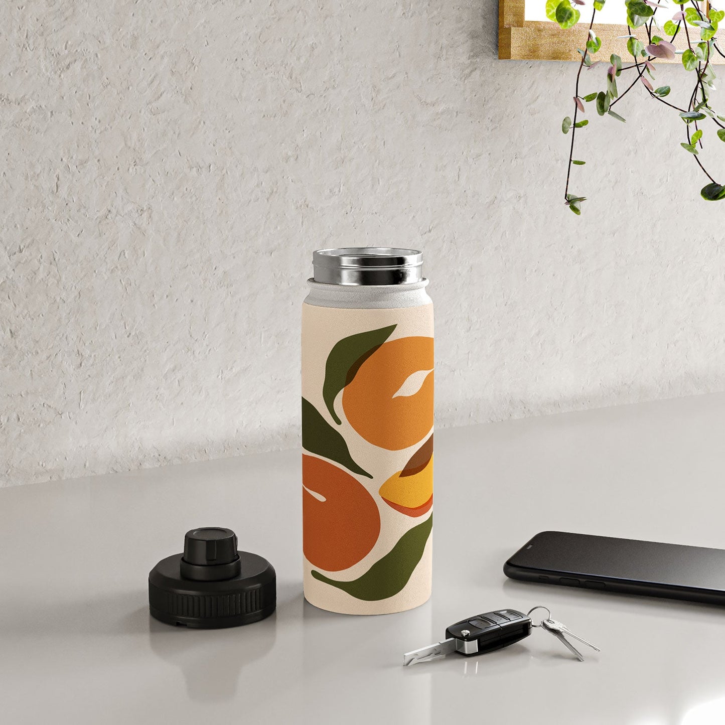 Cuss Yeah Designs Yellow Peaches Water Bottle