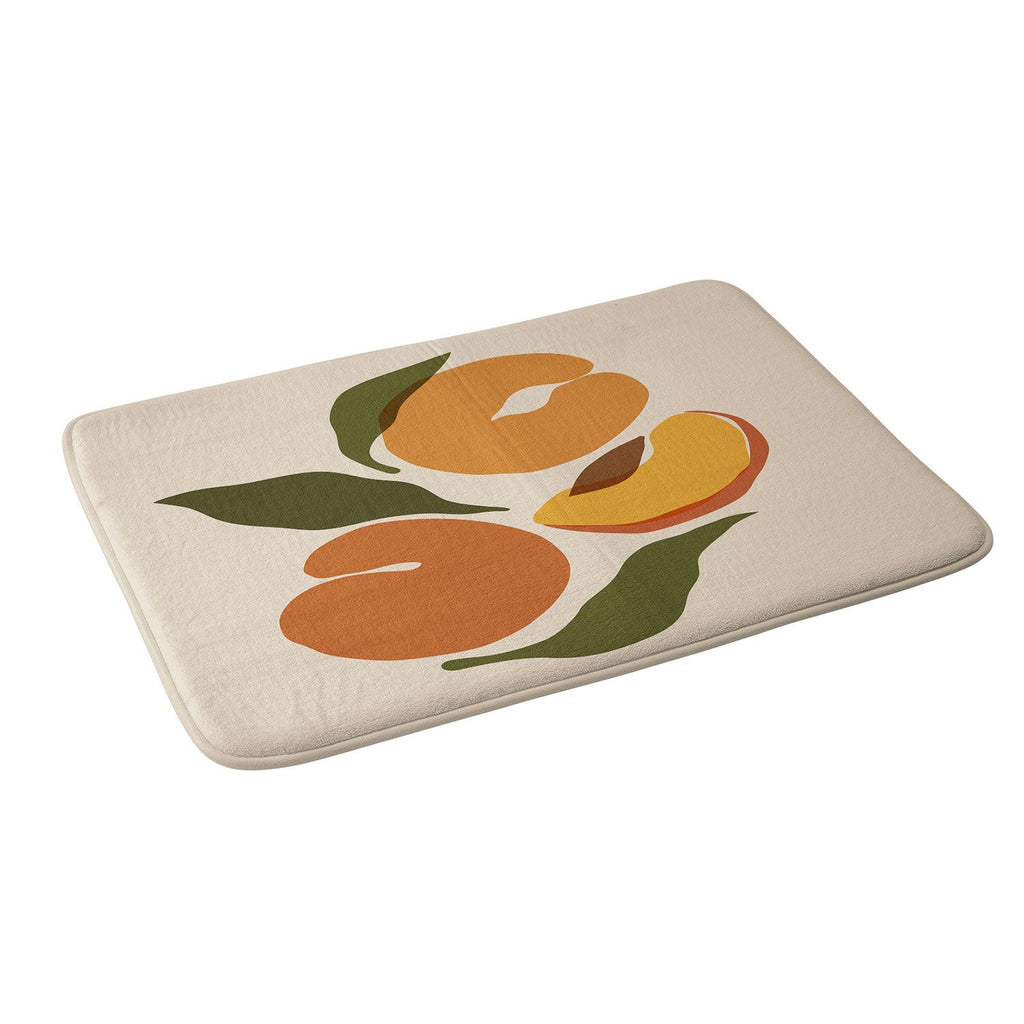 Cuss Yeah Designs Yellow Peaches Memory Foam Bath Mat