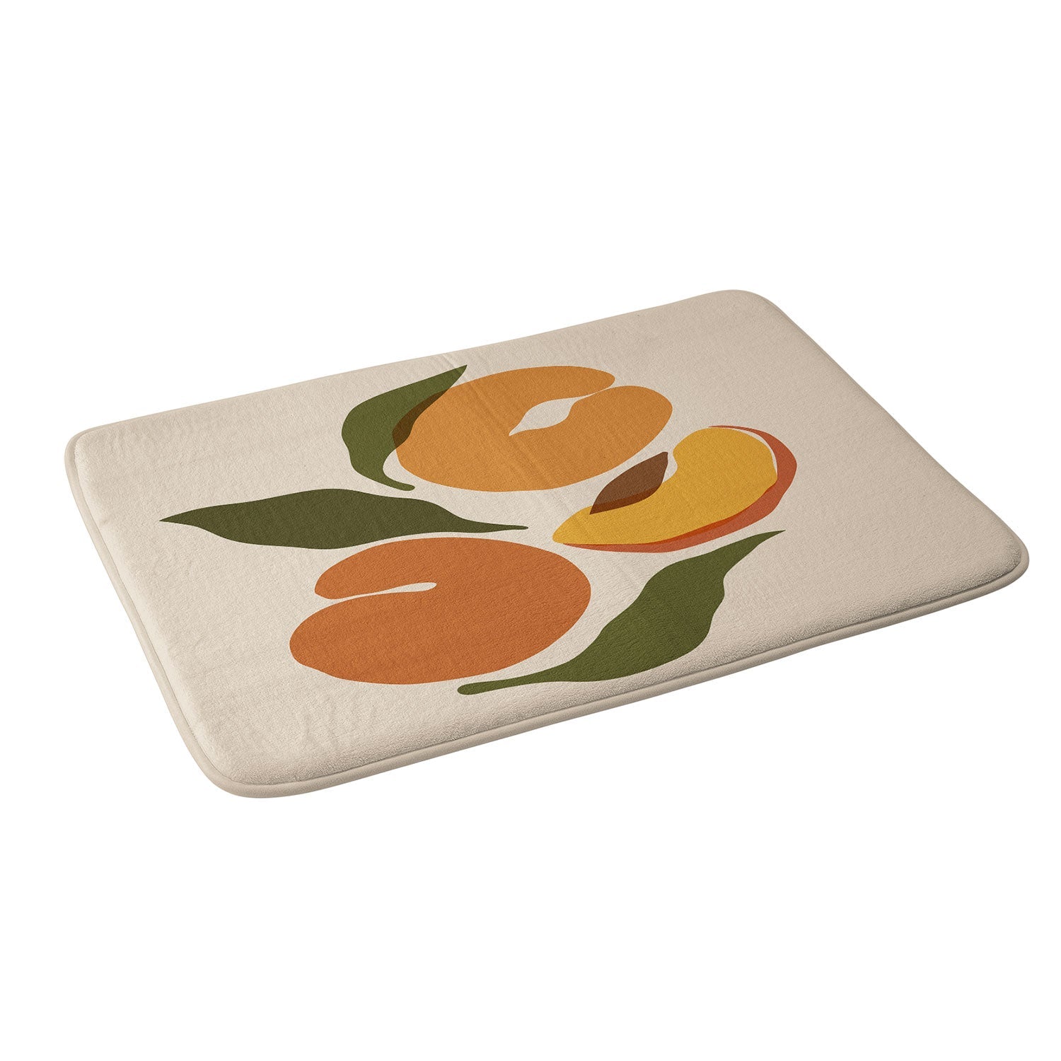 Cuss Yeah Designs Yellow Peaches Memory Foam Bath Mat