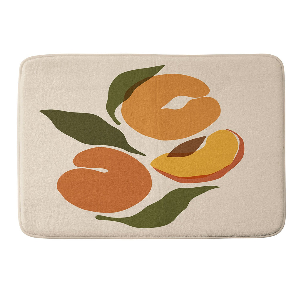 Cuss Yeah Designs Yellow Peaches Memory Foam Bath Mat
