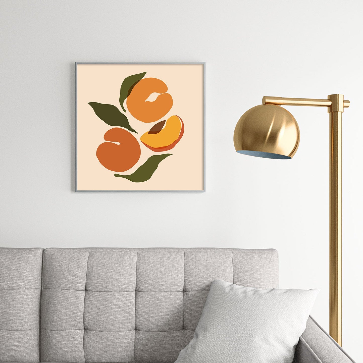 Cuss Yeah Designs Yellow Peaches Square Metal Framed Art Print