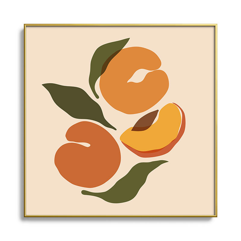 Cuss Yeah Designs Yellow Peaches Square Metal Framed Art Print