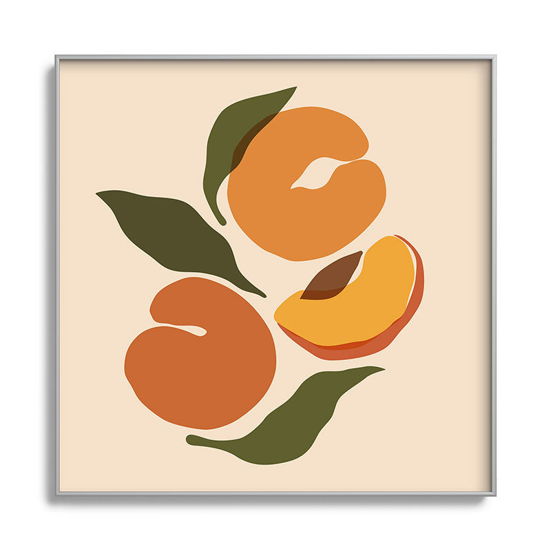 Cuss Yeah Designs Yellow Peaches Square Metal Framed Art Print
