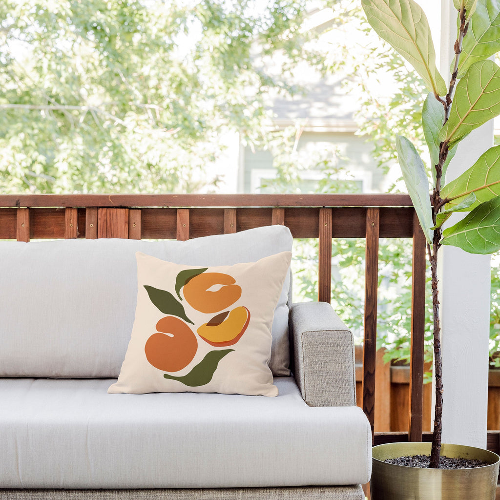 Cuss Yeah Designs Yellow Peaches Outdoor Throw Pillow