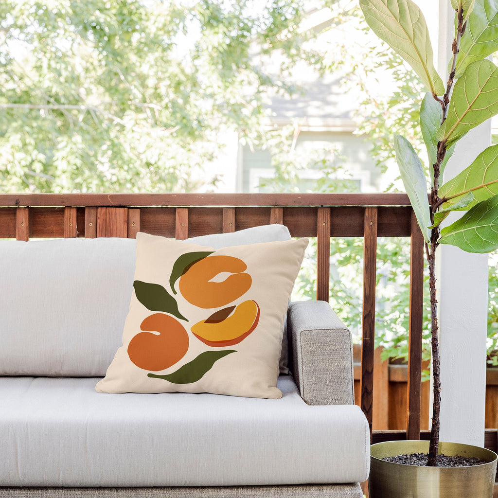 Cuss Yeah Designs Yellow Peaches Outdoor Throw Pillow
