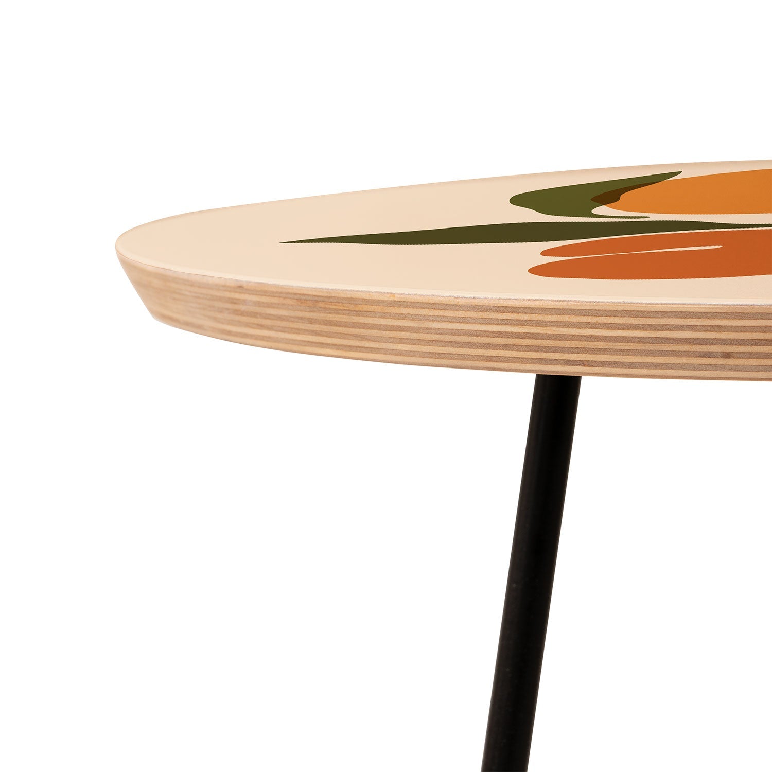 Cuss Yeah Designs Yellow Peaches Round Side Table