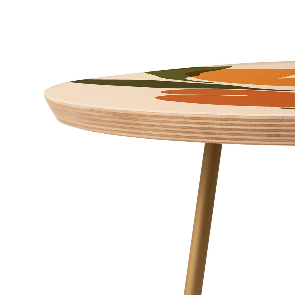 Cuss Yeah Designs Yellow Peaches Round Side Table