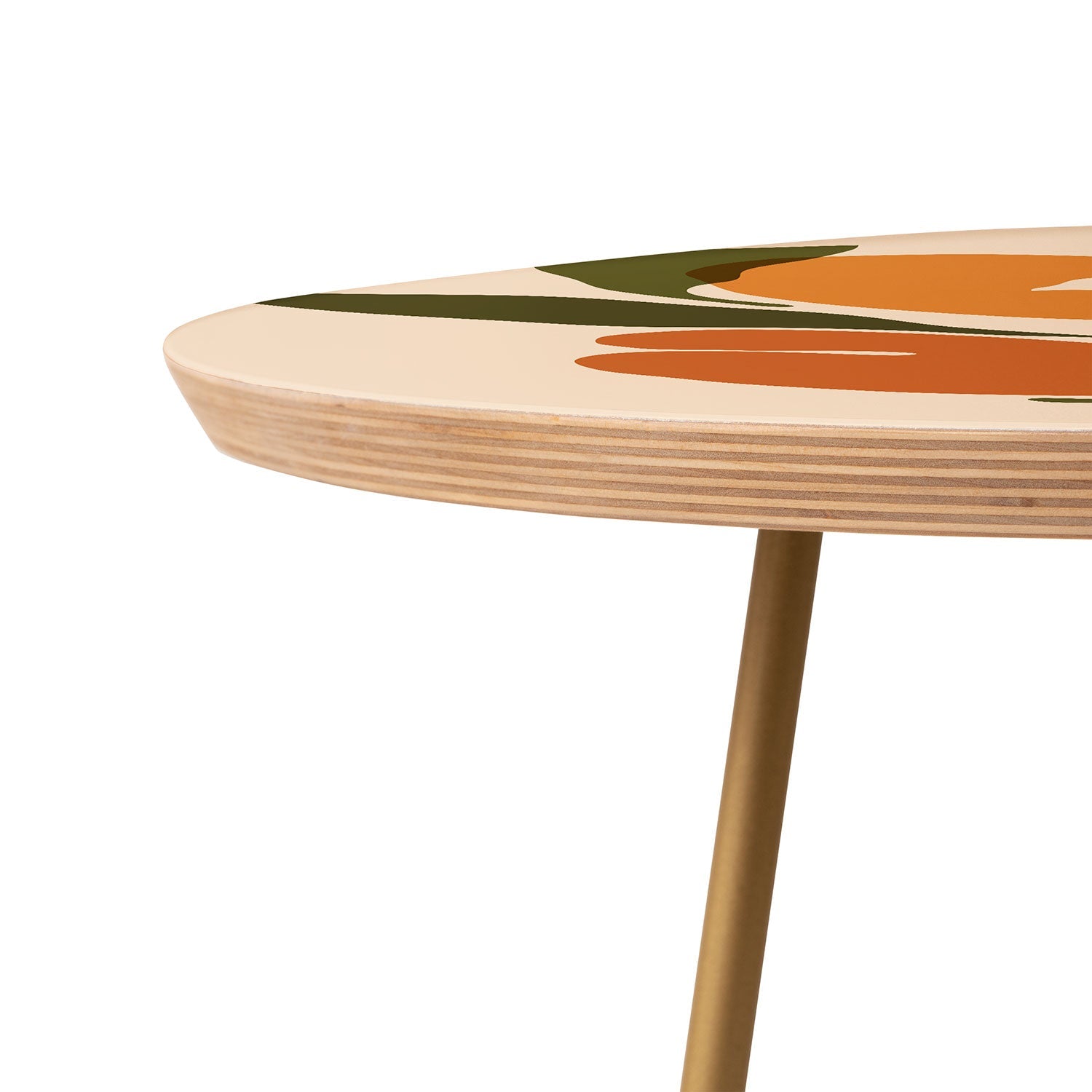 Cuss Yeah Designs Yellow Peaches Round Side Table