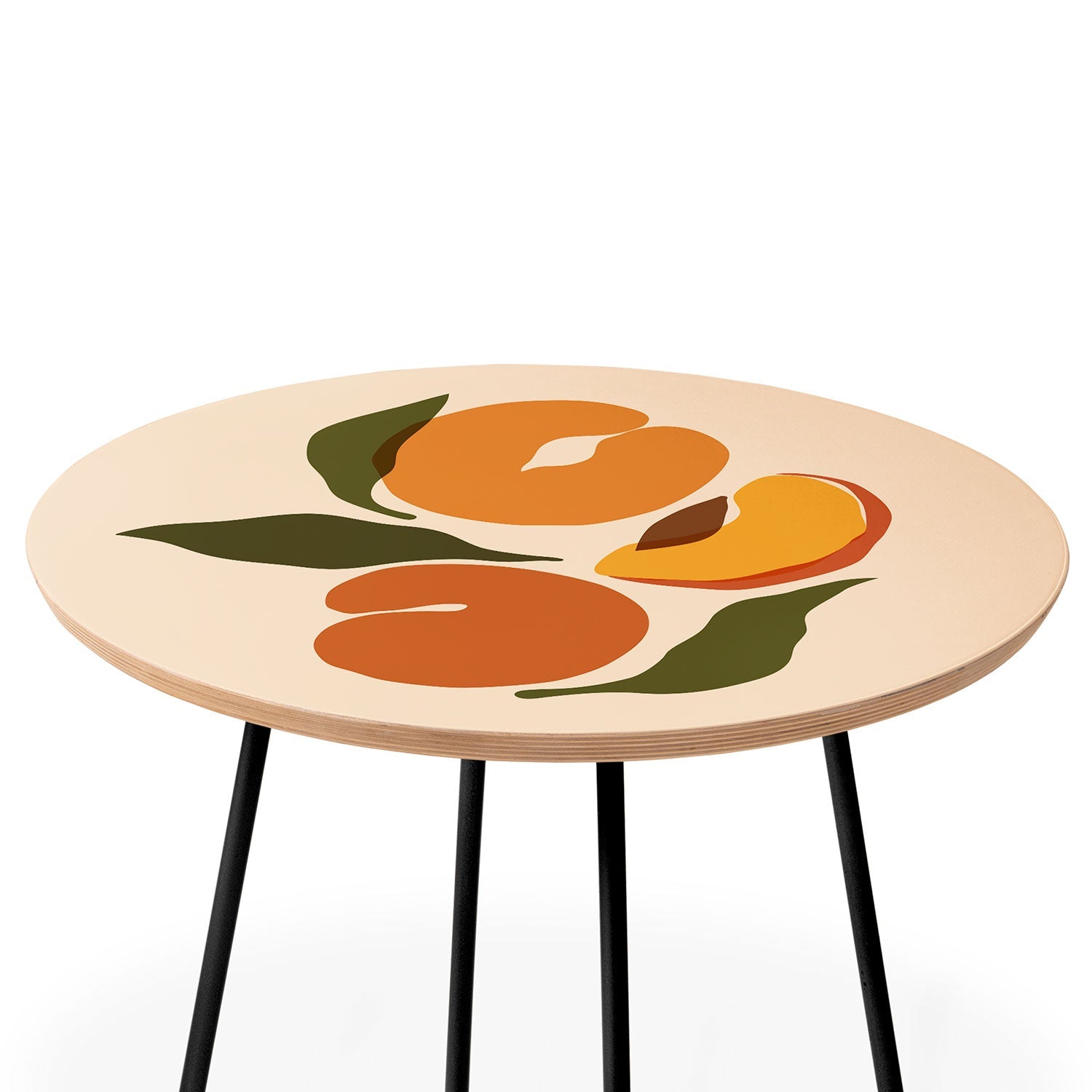 Cuss Yeah Designs Yellow Peaches Round Side Table