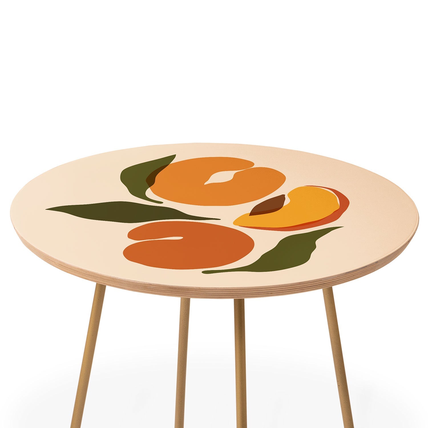 Cuss Yeah Designs Yellow Peaches Round Side Table