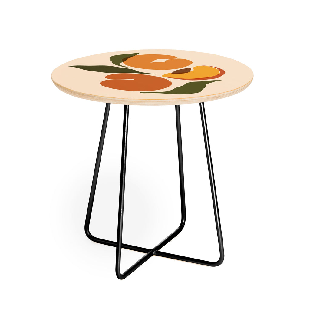 Cuss Yeah Designs Yellow Peaches Round Side Table