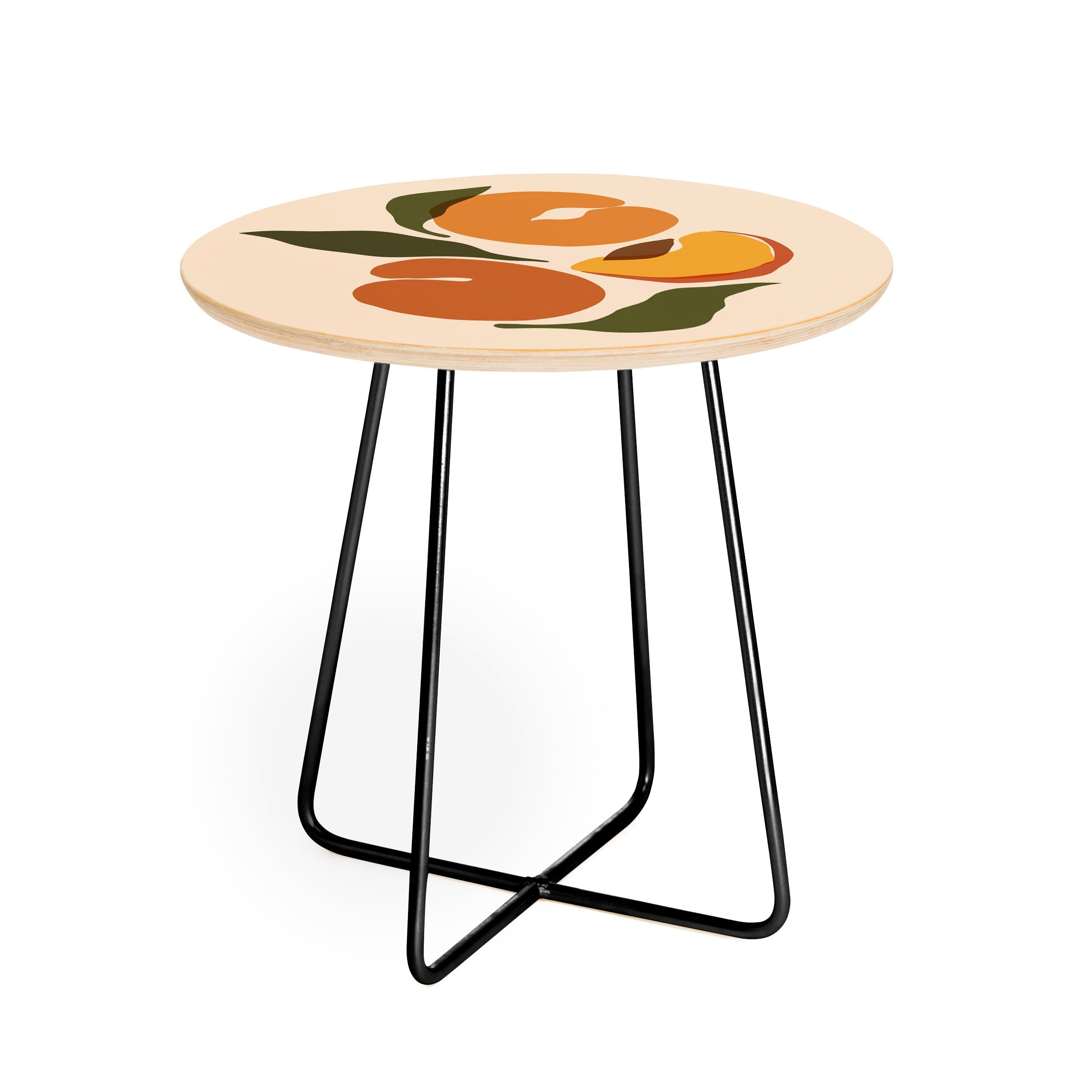 Cuss Yeah Designs Yellow Peaches Round Side Table