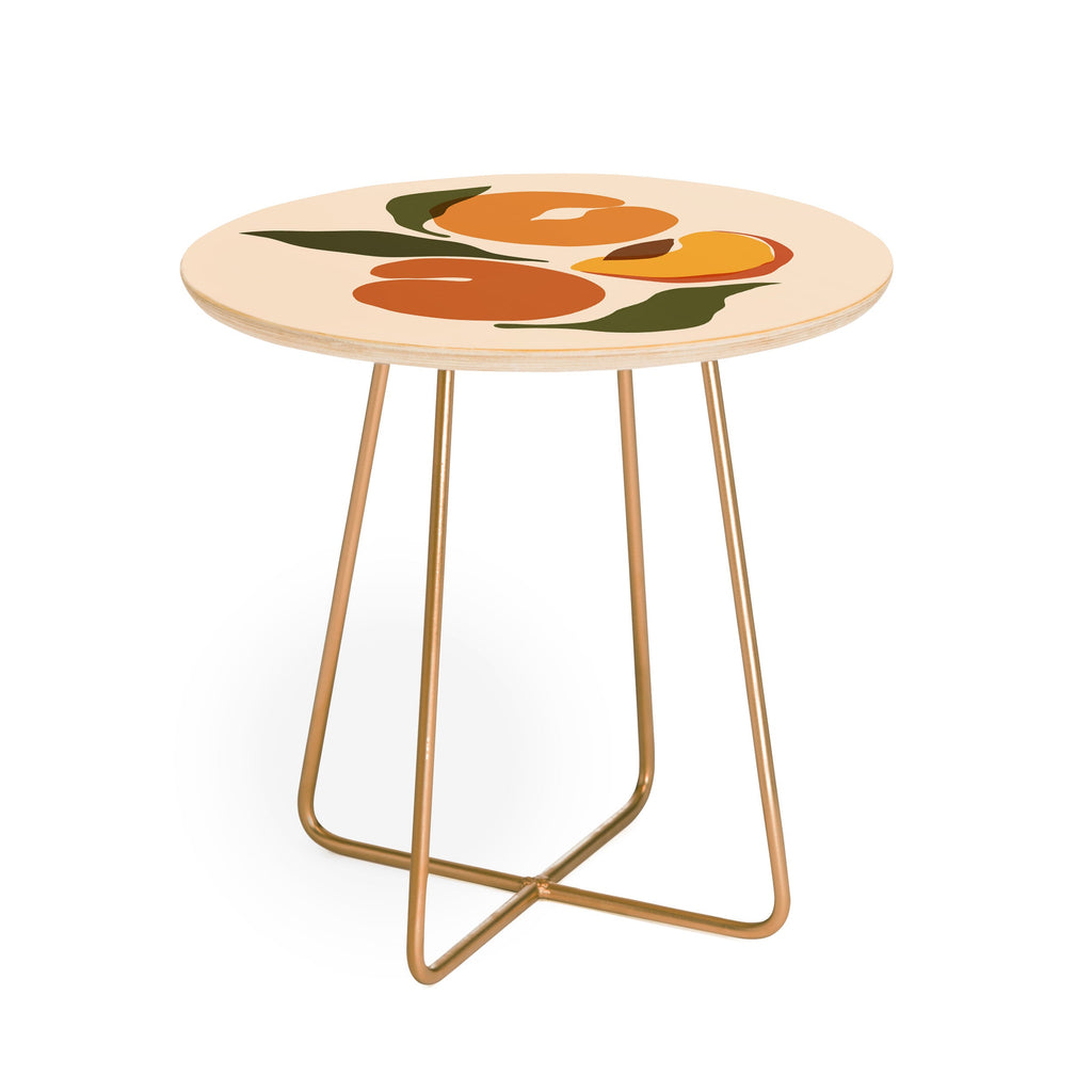 Cuss Yeah Designs Yellow Peaches Round Side Table