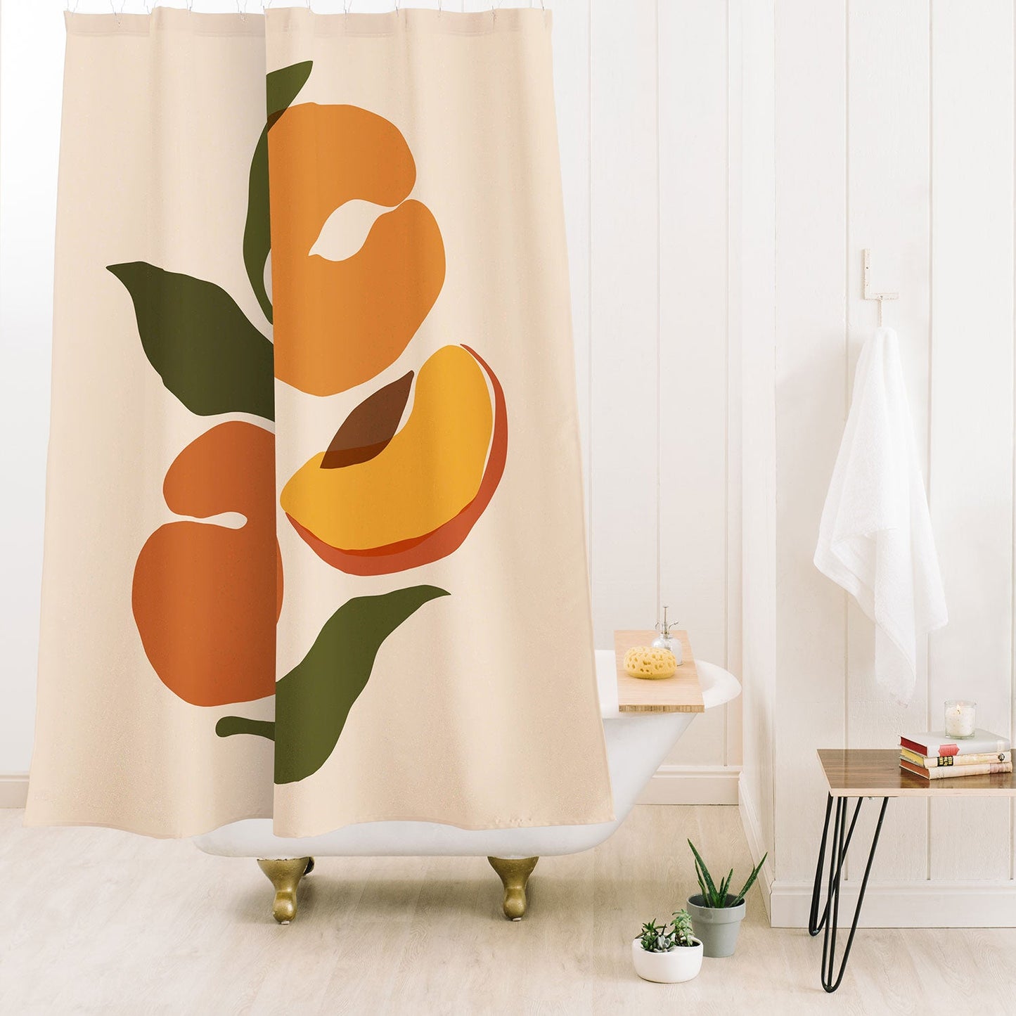 Cuss Yeah Designs Yellow Peaches Shower Curtain