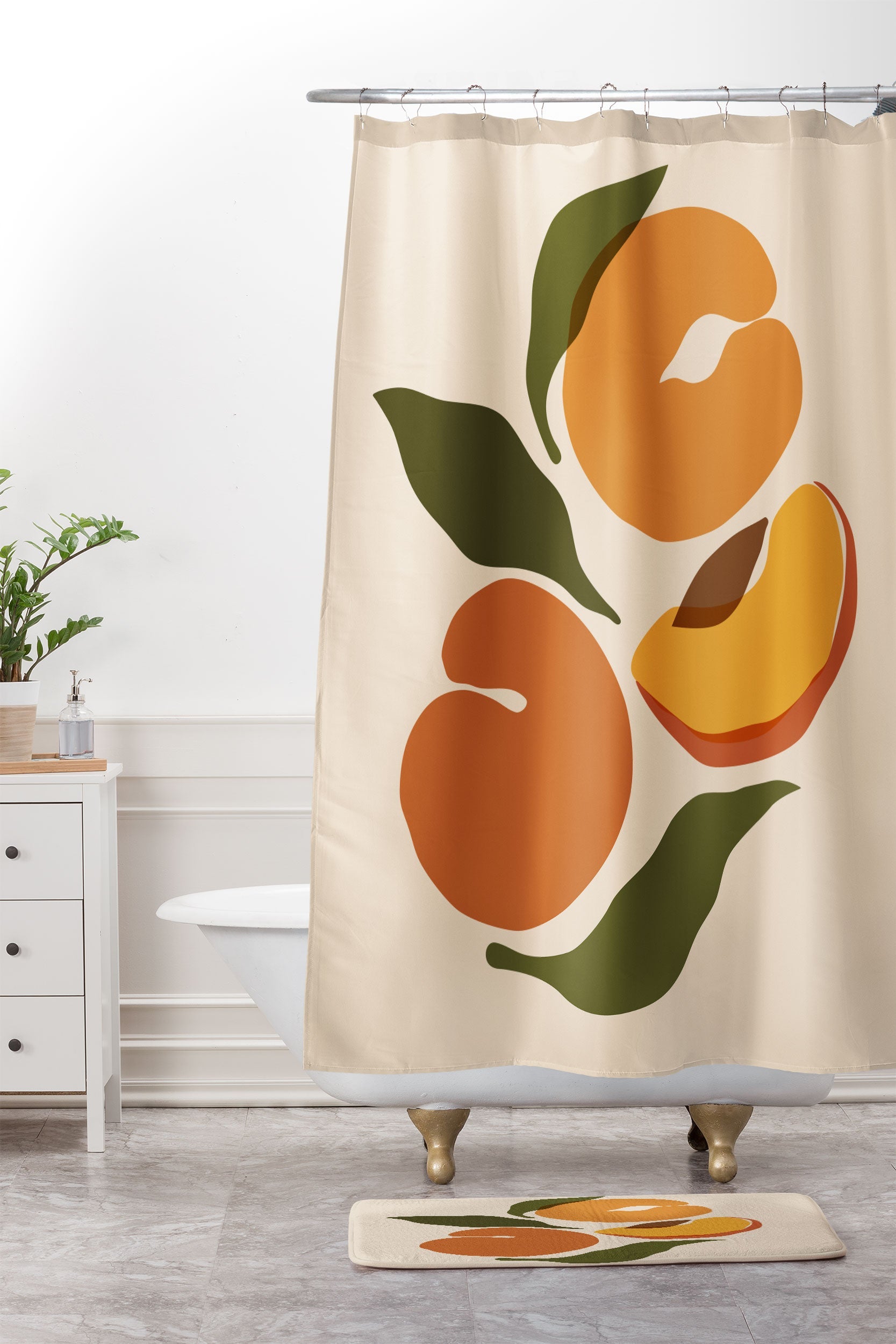 Cuss Yeah Designs Yellow Peaches Memory Foam Bath Mat