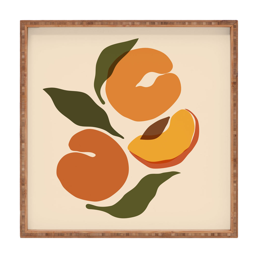 Cuss Yeah Designs Yellow Peaches Square Tray