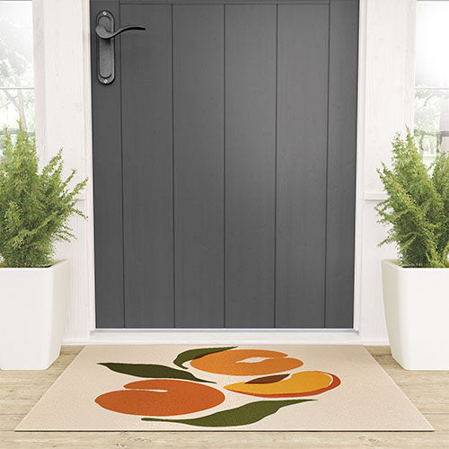 Cuss Yeah Designs Yellow Peaches Welcome Mat