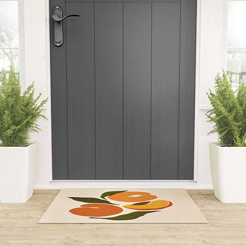 Cuss Yeah Designs Yellow Peaches Welcome Mat