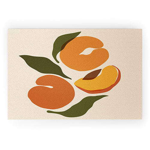 Cuss Yeah Designs Yellow Peaches Welcome Mat