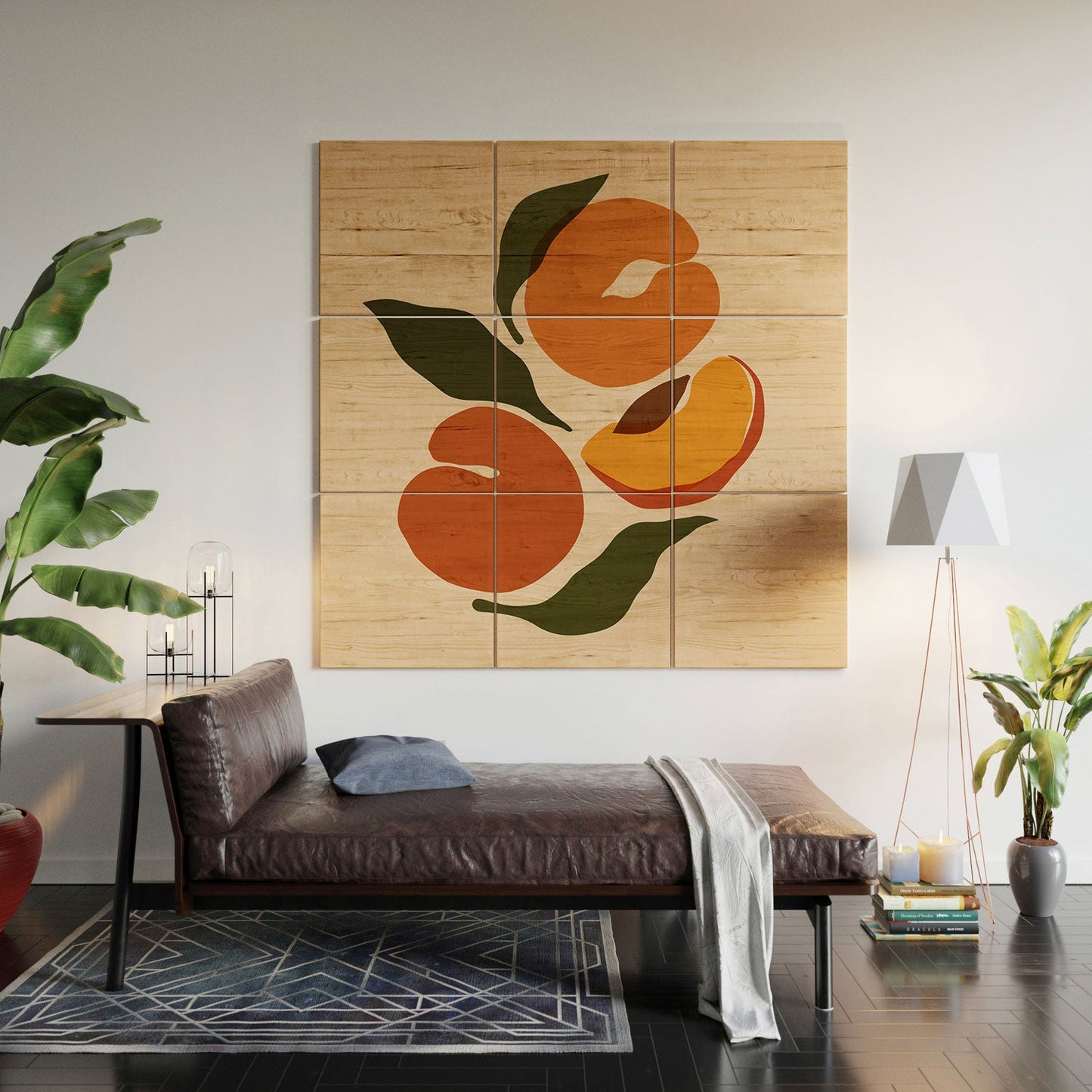 Cuss Yeah Designs Yellow Peaches Wood Wall Mural