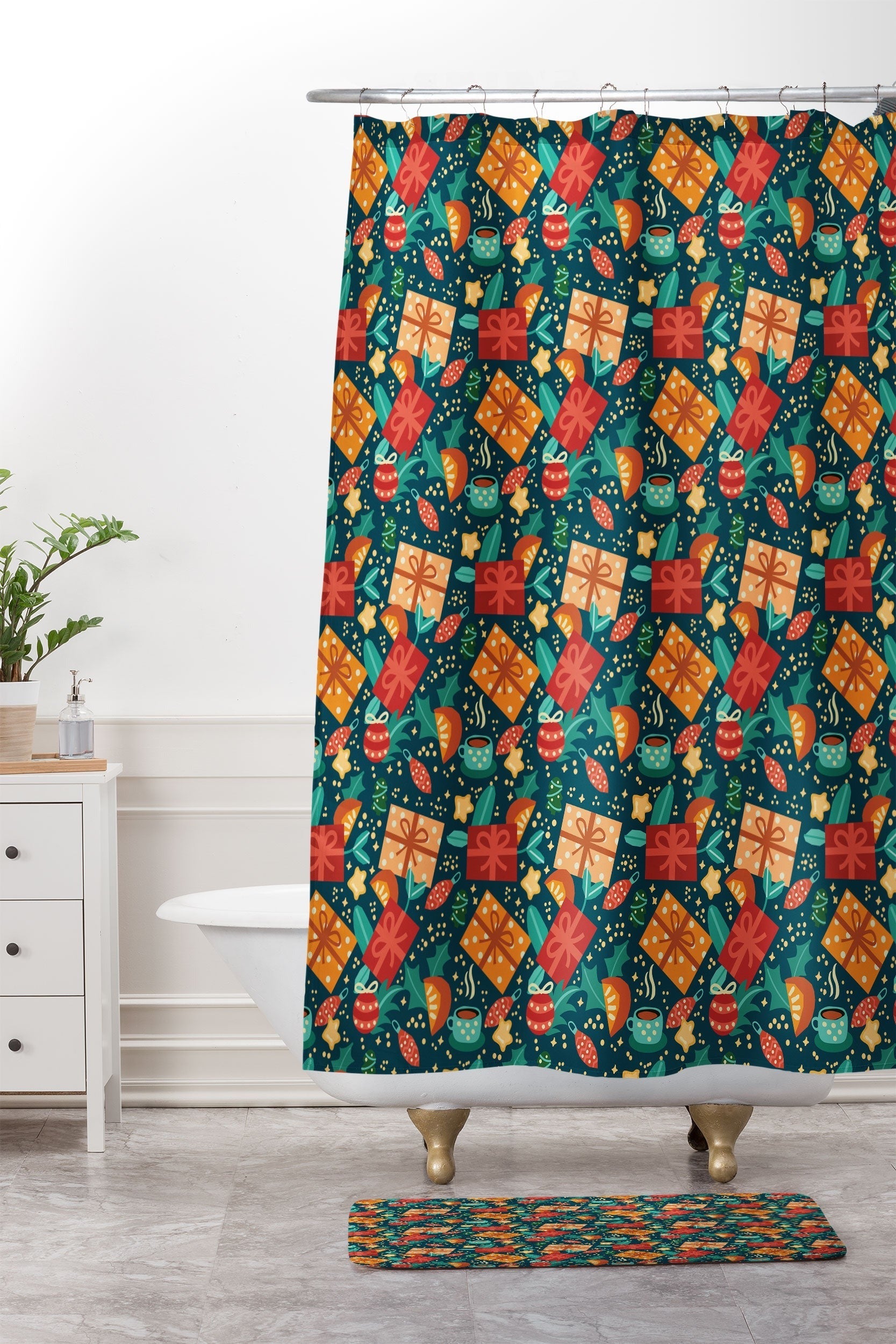 Valeria Frustaci Christmas pattern Memory Foam Bath Mat
