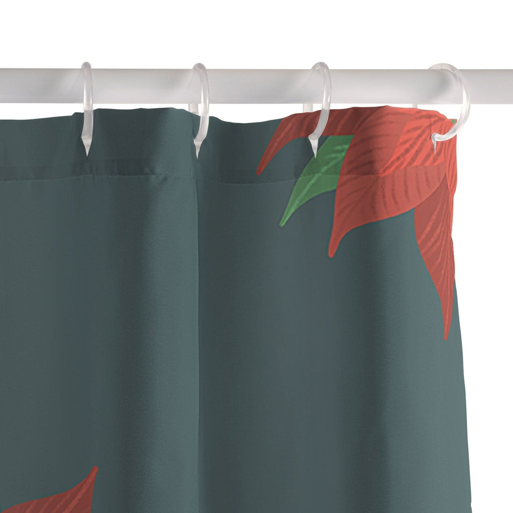 Design by Spark Poinsettia Florals Shower Curtain