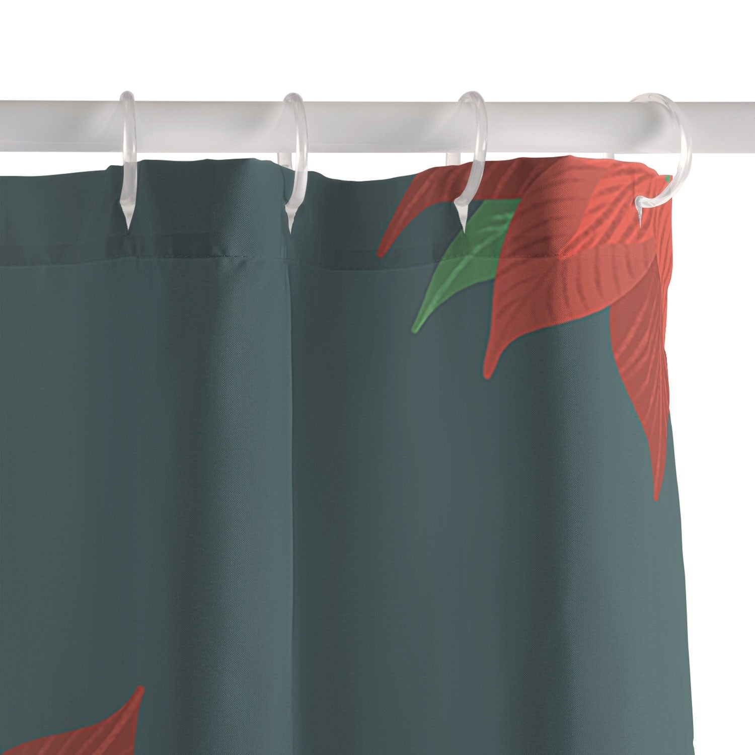 Design by Spark Poinsettia Florals Shower Curtain