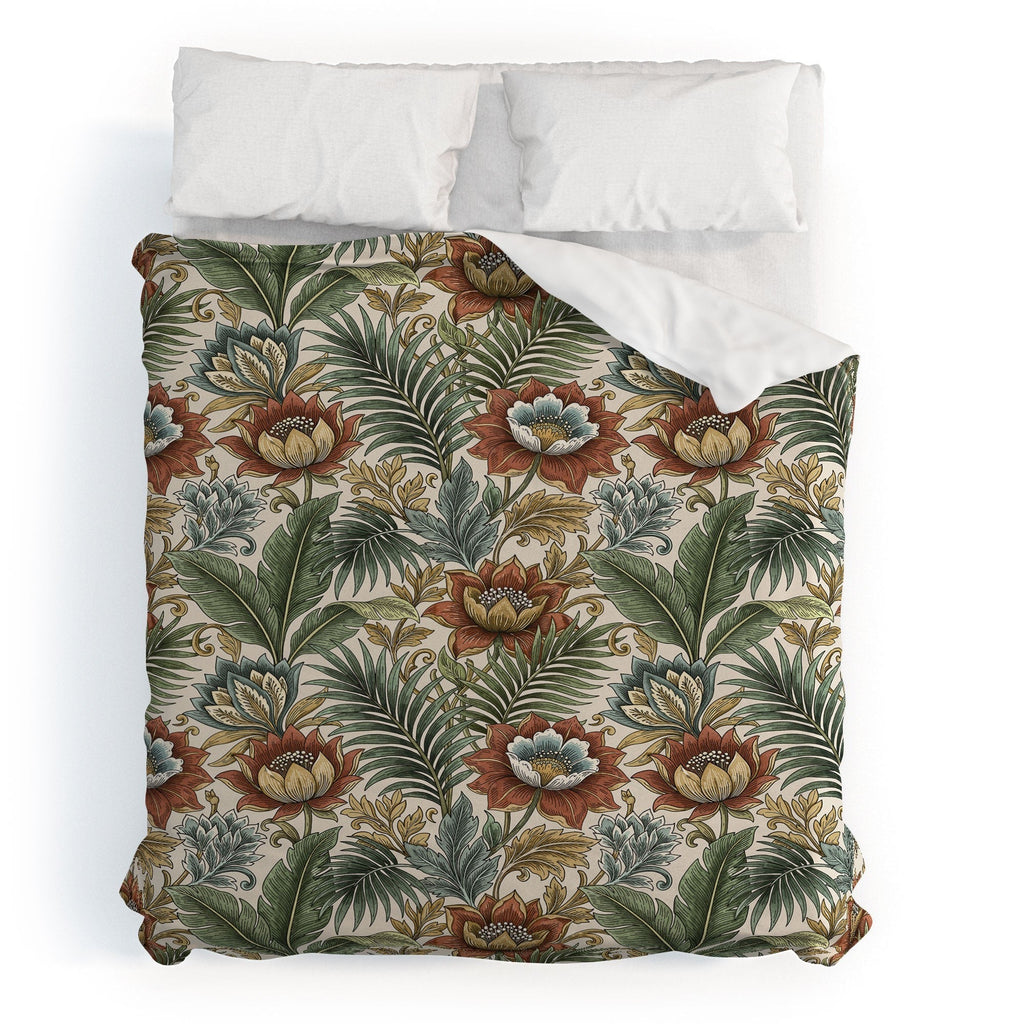 Marta Barragan Camarasa Retro Jungle Garden Duvet Cover