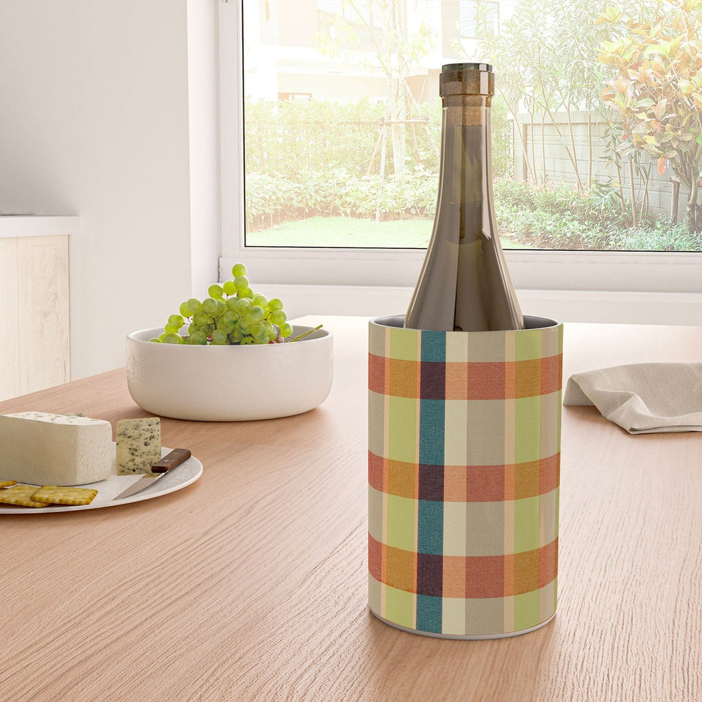 Marta Barragan Camarasa Retro Picnic Plaid Warm Tones Wine Chiller