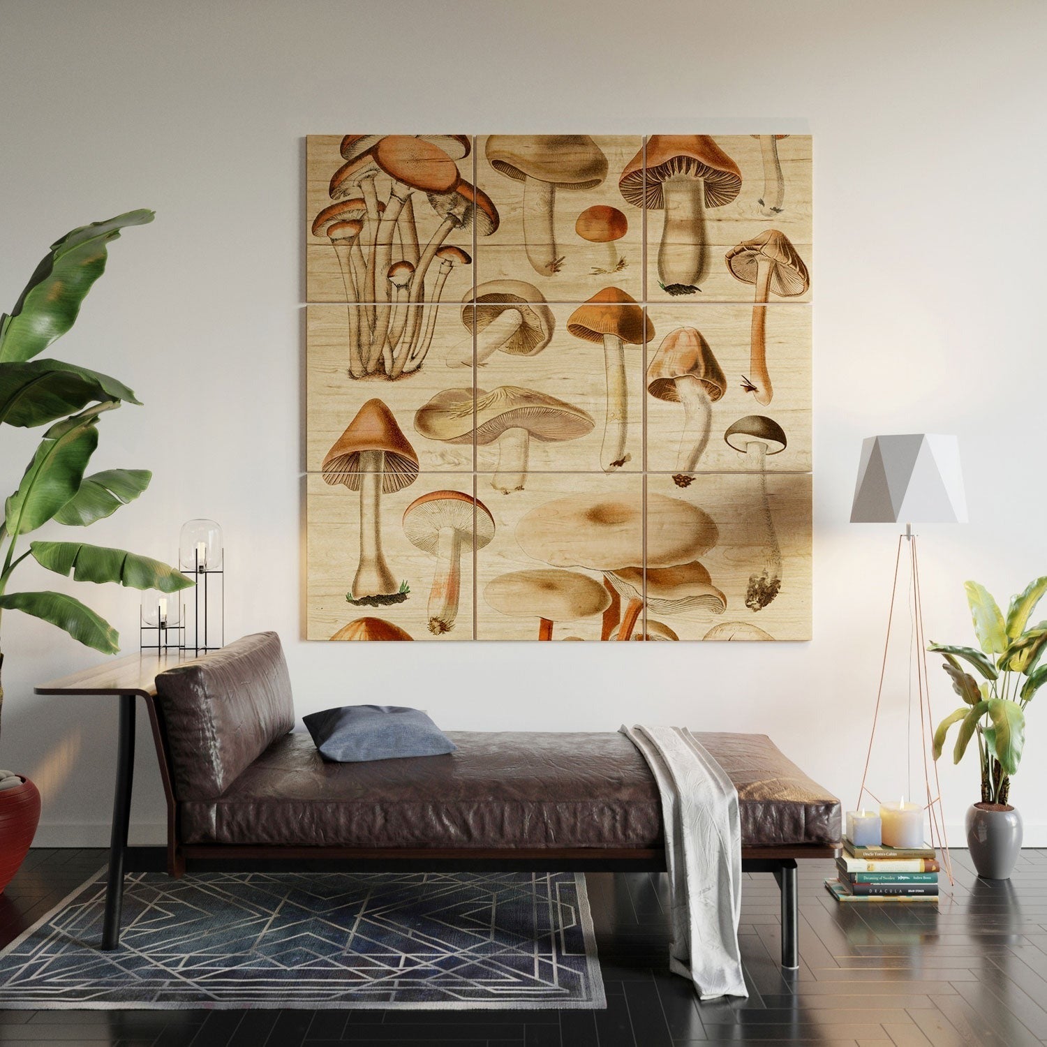 Gal Design Mushrooms Collection Wood Wall Mural