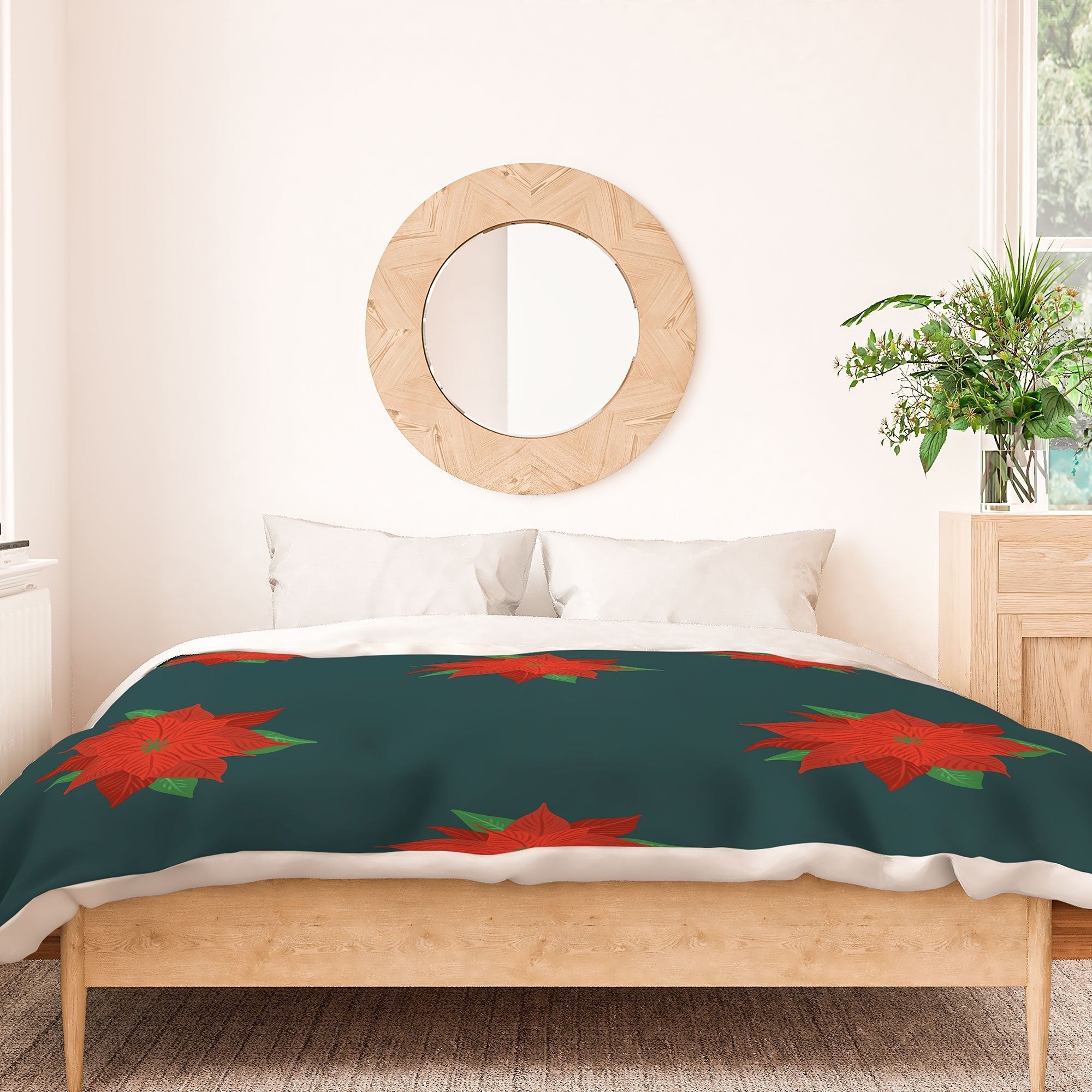 Design by Spark Poinsettia Florals Duvet Cover