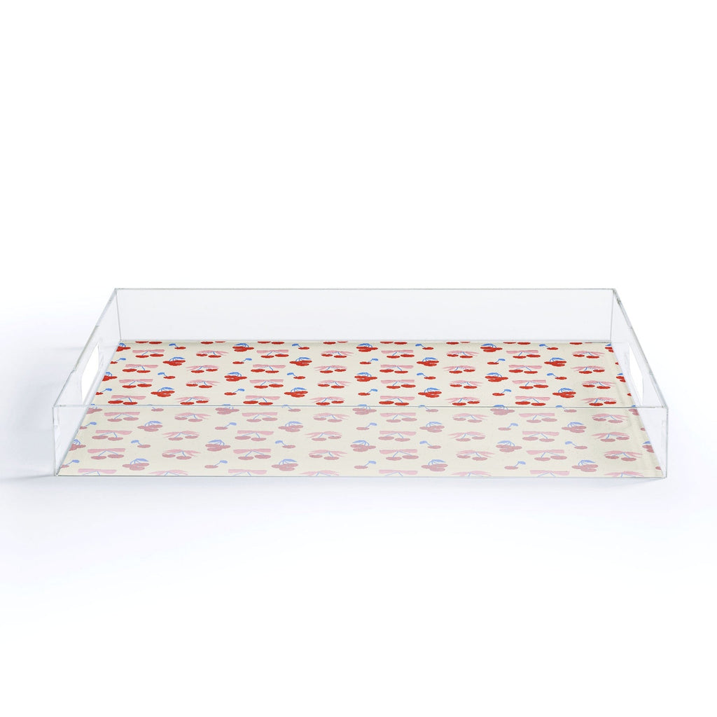 Design by Spark Cherries And Ribbons Acrylic Tray