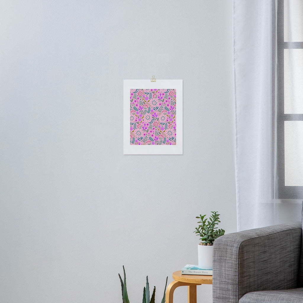 Pimlada Phuapradit Ditsy Purple Floral Half Drop Art Print