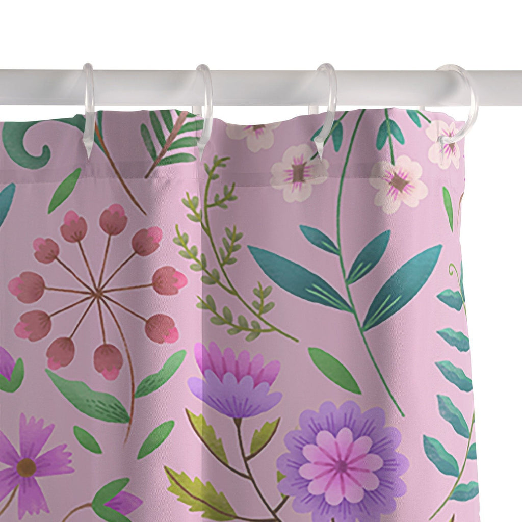 Pimlada Phuapradit Ditsy Purple Floral Half Drop Shower Curtain