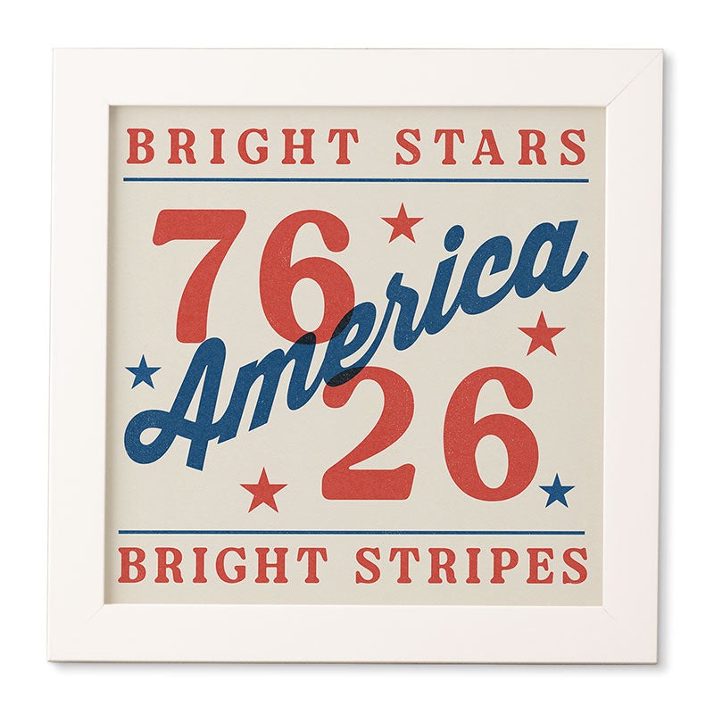DENY Designs Bright Stars Bright Stripes Framed Wall Art
