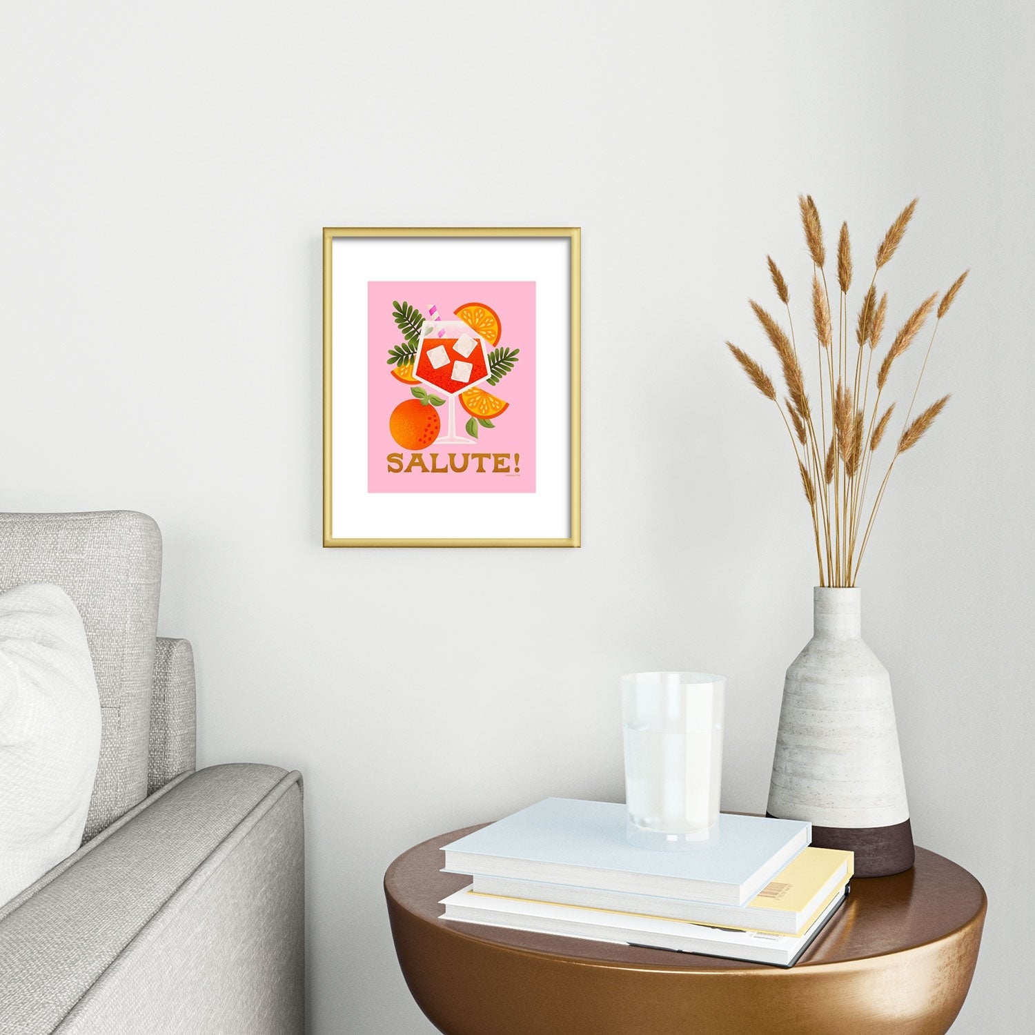 Jessica Molina Orange Spritz Metal Framed Art Print