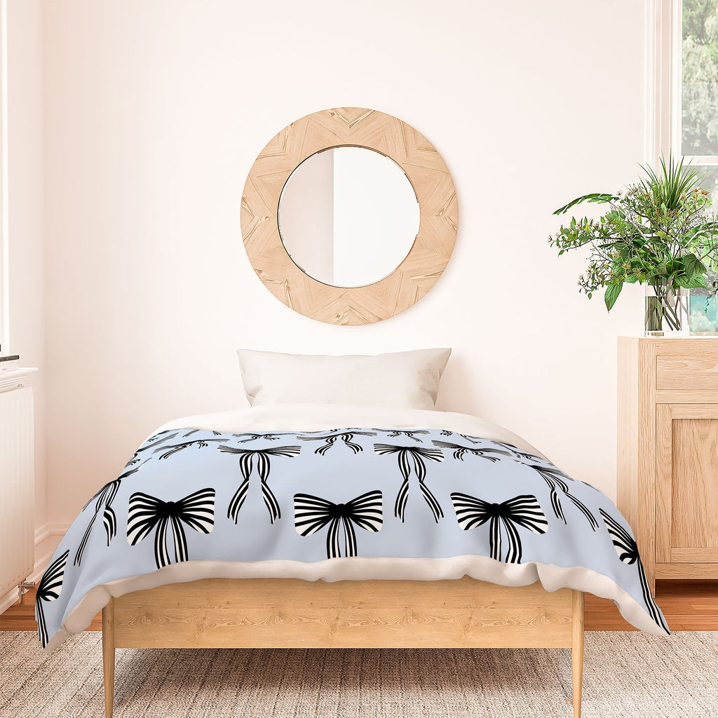 Design by Spark Black Striped Bows Duvet Cover