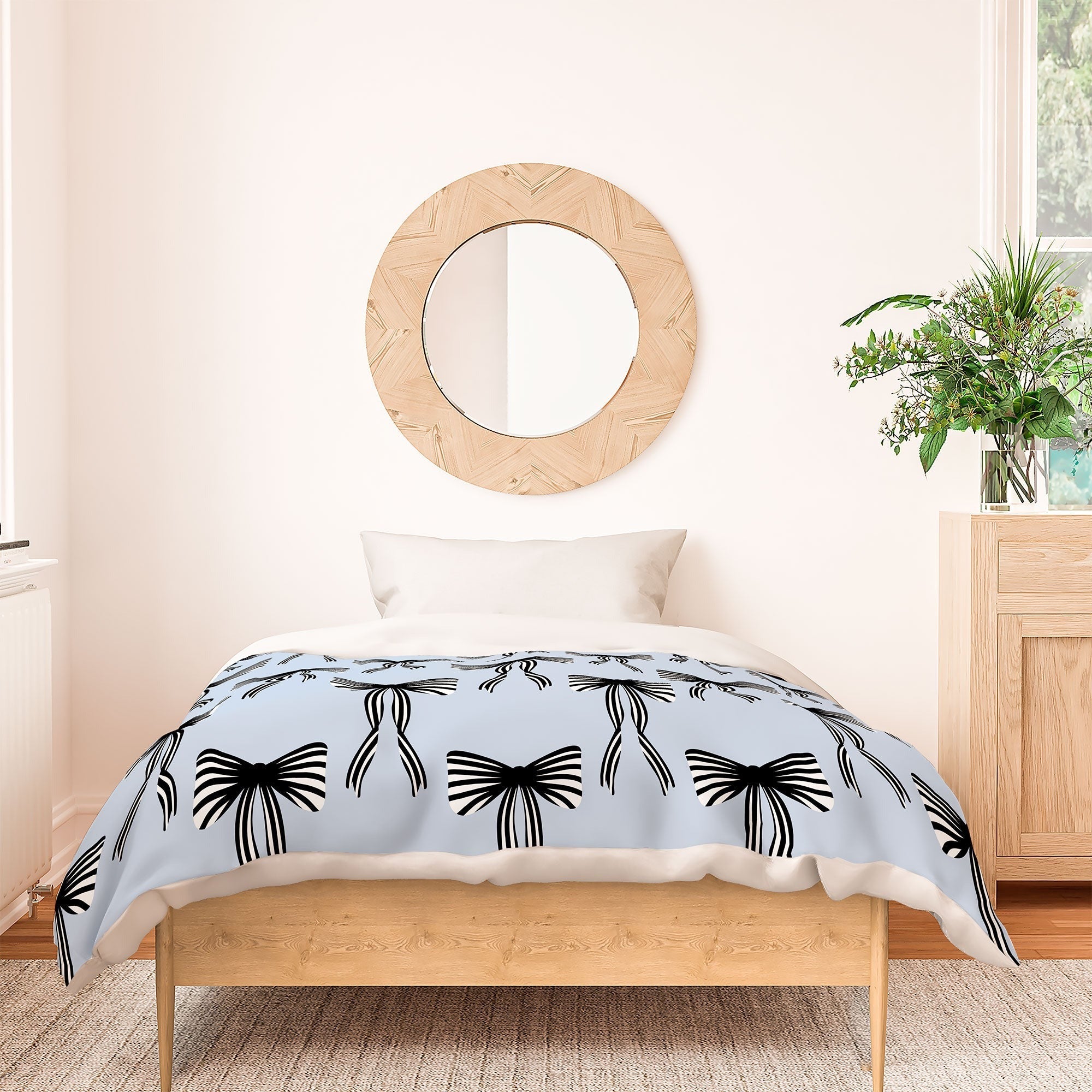 Design by Spark Black Striped Bows Duvet Cover