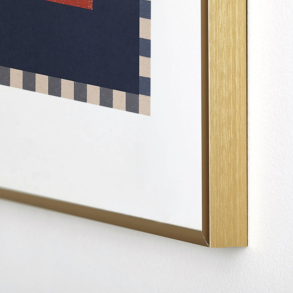 DENY Designs Gingham Flag Metal Framed Art Print