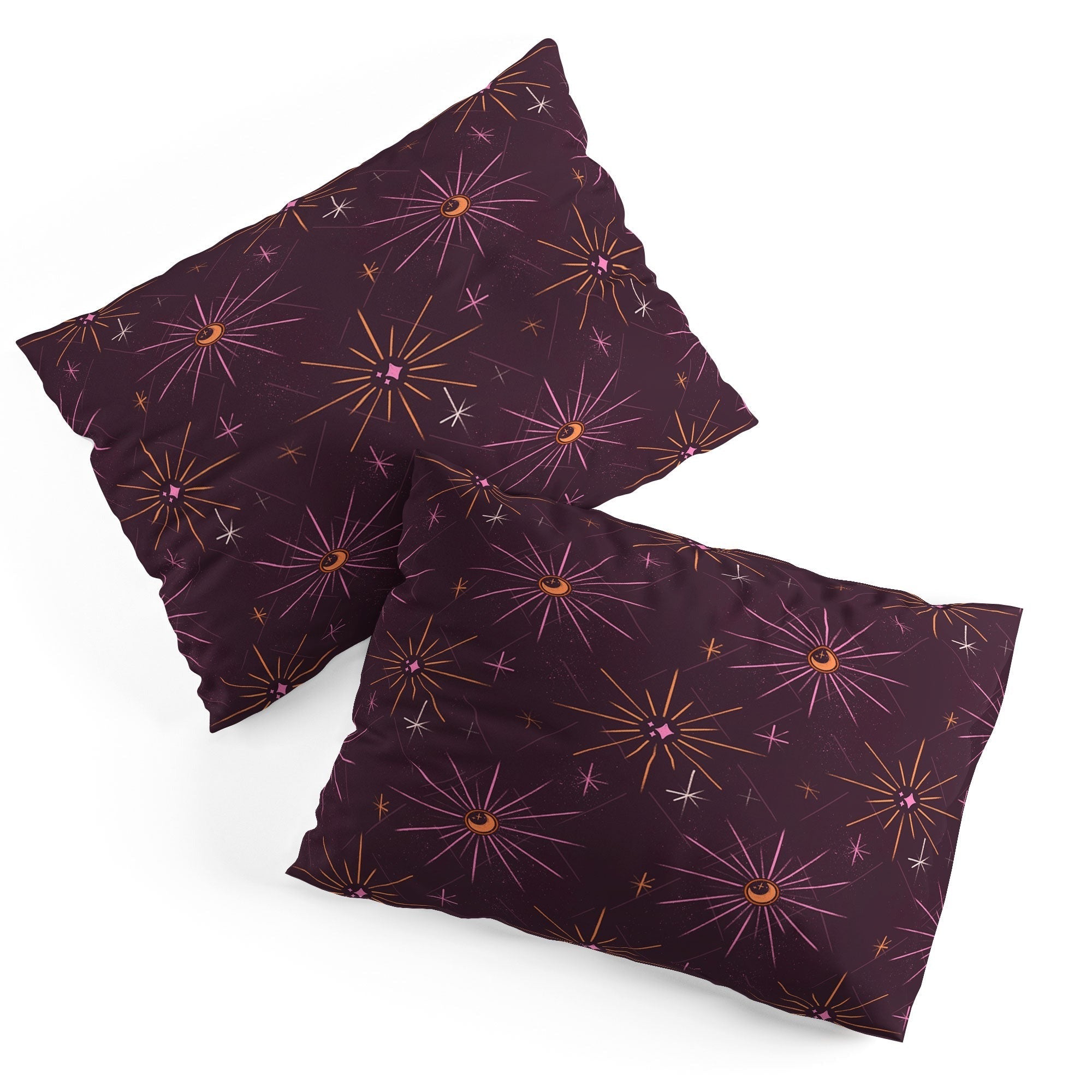 Little Om Pattern Little Moon plum Pillow Shams