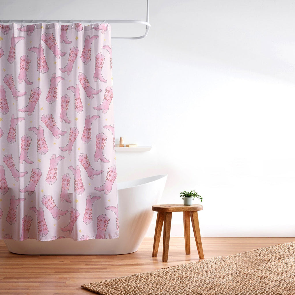 Love_Ryming Stars and Boots Shower Curtain